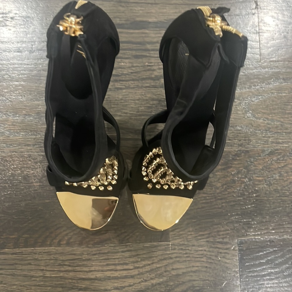 Giusseppe Zannotti Studded Satin Heel Suede Bootie - Picture 5 of 11